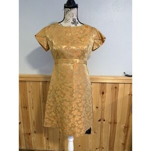 Vintage‎ 1960s brocade Dress & Skirt 3 In 1 Outfit Set Gold